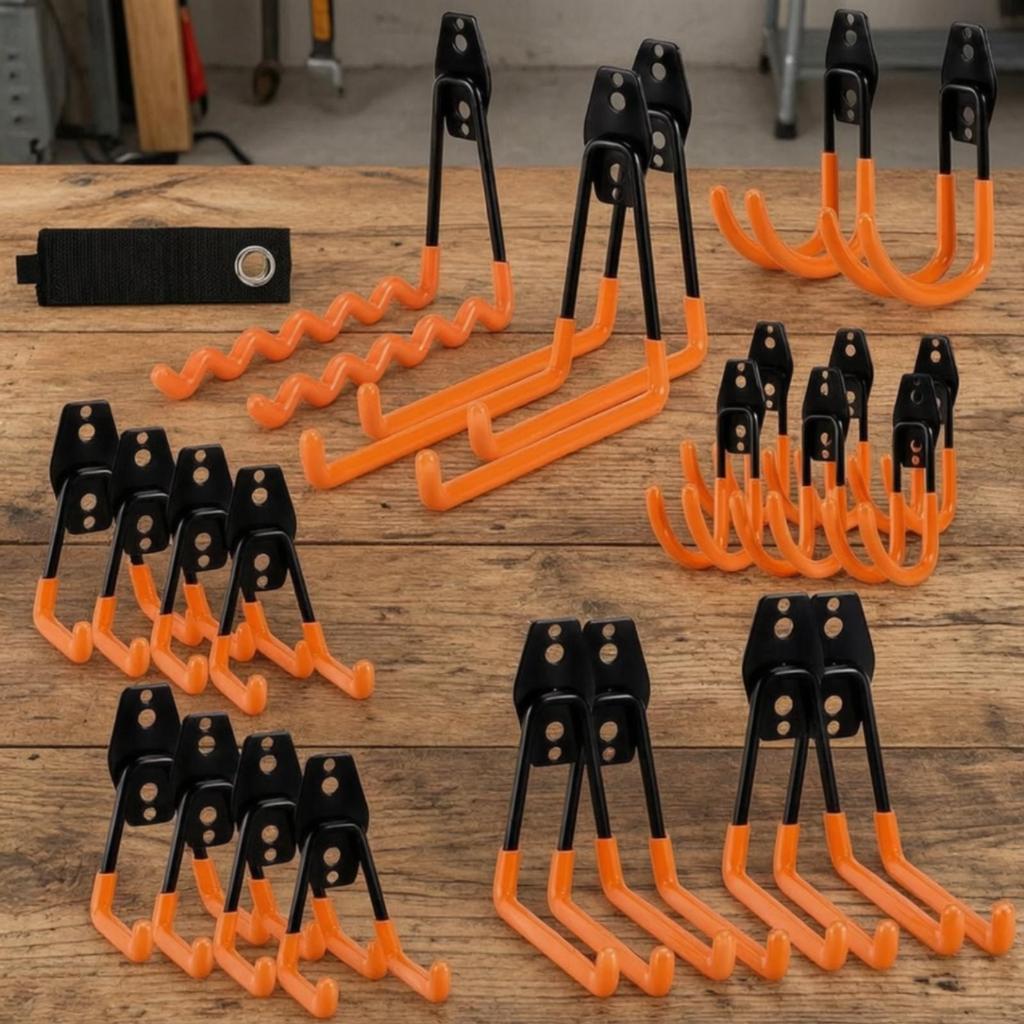 24 Pieces Steel Tool Hooks Long-Lasting for Workshop, Gardeners