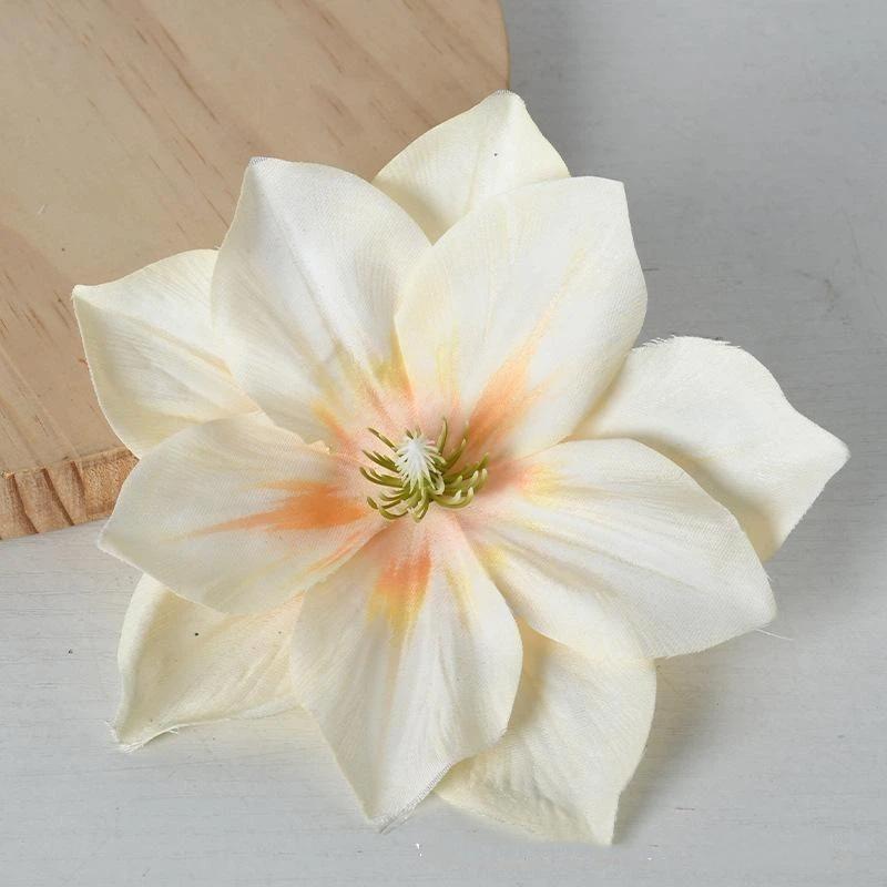 5 Pcs Artificial Flower Diy Flower Craft Artificial Lotus Flower Heads Small Realistic Clematis Blooms Diy Wedding For Home
