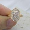 Elegant Oval Zirconia Open Ring Surround Design Adjustable Bridal Ring Wedding Party Gift