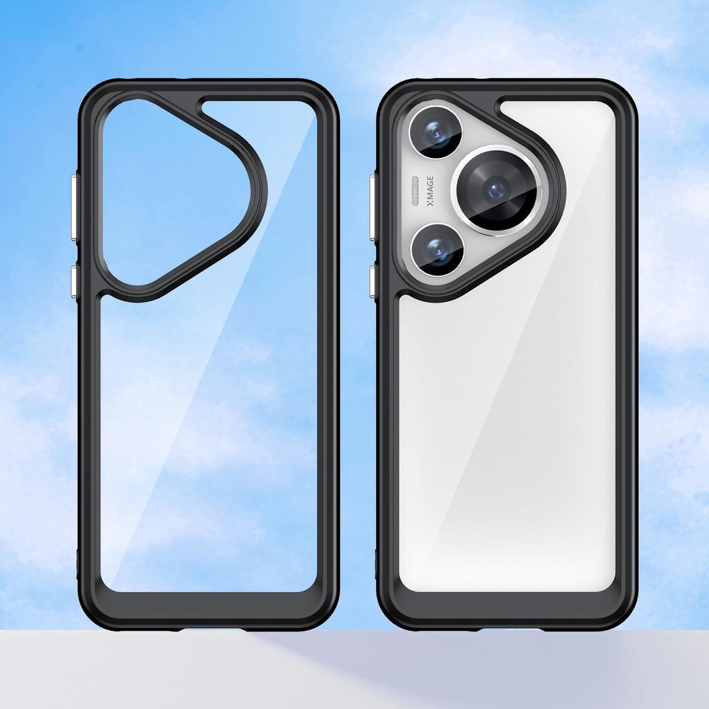 For Huawei Pura 70 Pro Phone Case TPU Frame Clear Acrylic Bump Proof Phone Cover