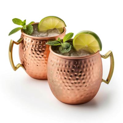 Moscow Mule Mug | Cocktail, Beer, Cold Beverage, Gift | 550ml | Pure Copper, Ergonomic Brass Handle, Nickel Plating for Corrosion Resistance