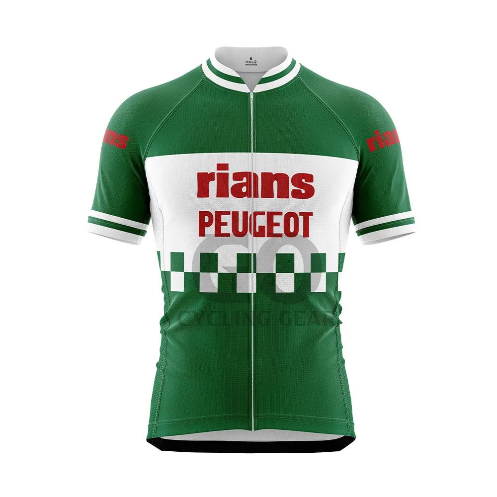 

2026 Peugeot Retro Jersey Breathable Cycling Jerseys Short Sleeve Summer Quick Dry Cloth MTB Ropa Ciclismo P7 XS phlox кольору