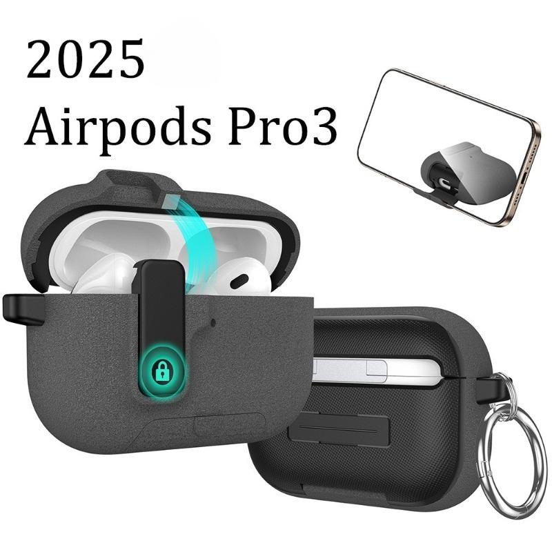 Shockproof Protective Case for Airpods Pro 3 with Phone Stand Automatic Lock Security Cover for AirPods Pro3 3rd Gen 2025