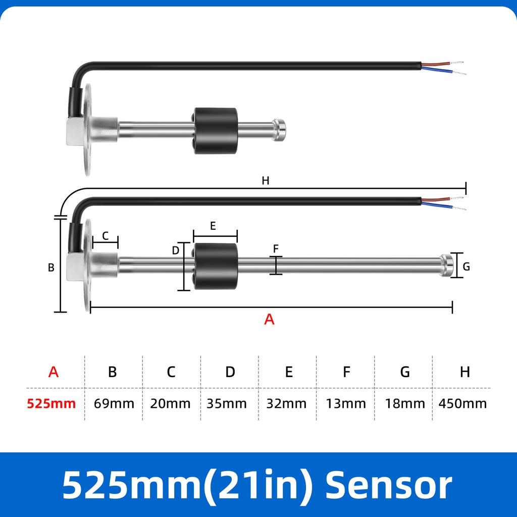 1pc Fuel Level Guage Sensor For 240~33ohm Water Oil Level Meter 150mm 200mm 500mm Fuel Level Sensor Sending Unit Float Switch