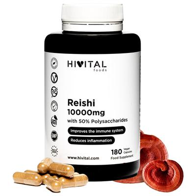 Reishi 10000mg | 6 ay boyunca 180 vegan kapsül