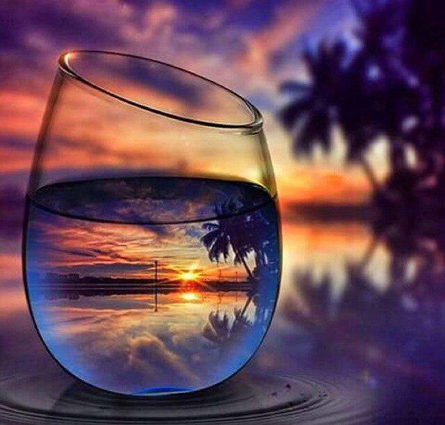Cup DIY 5D Diamond Painting Full Round Drill Mosaic Sunset Seaside Diamond Embroidery Handmade Kit Holiday Gift Home Decoration