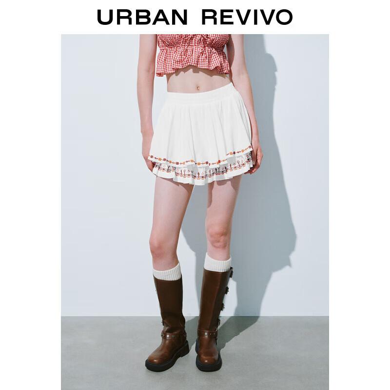 UR Women s Embroidered Tiered A-Line Skirt S