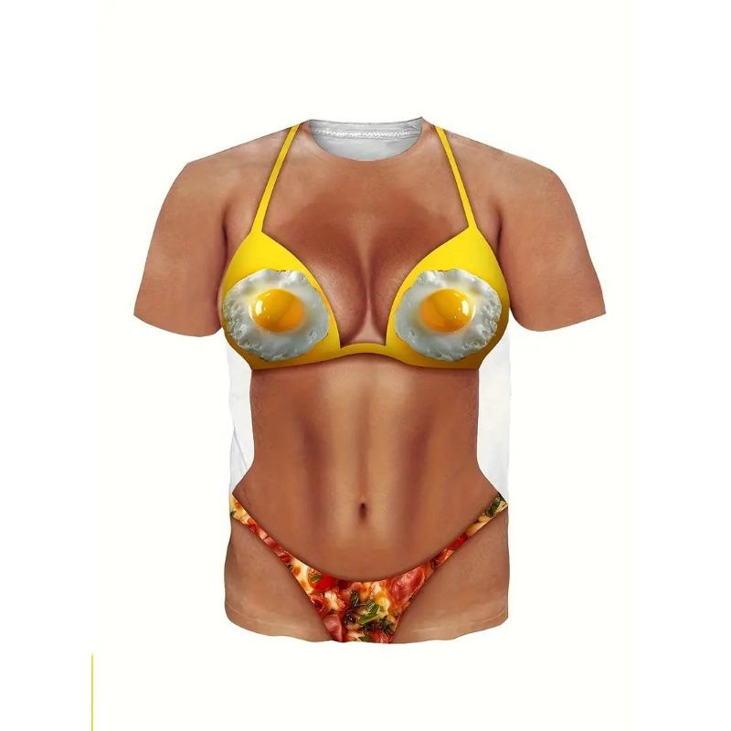 Sommer Herren T-Shirt Lustiges Gedrucktes Muster Kurzarm Sommer Outdoor Mode Rundhals Tops Übergröße Locker Herrenbekleidung