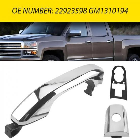 Front Left Exterior Door For Handle 2014-21 Chevy Silverado 1500 Chrome 22923598