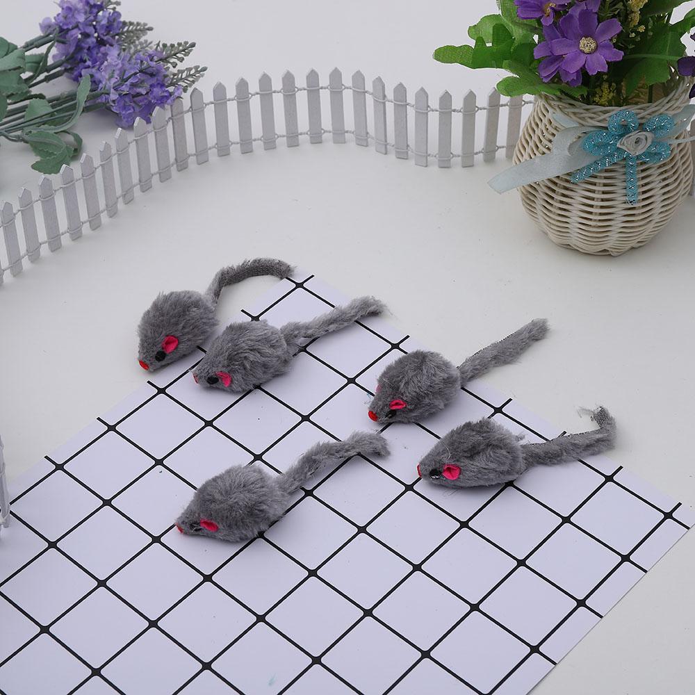 24pcs/pack Pet Cat Mouse Toys Simulation Plush Mouse Toys for Cat Interactive Game Playing Kitten Pet Supplies Random Color