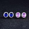 Elegant Oval Zircon Earrings for Women Gold Plated Minimalist Party Jewelry Fashion Accessories