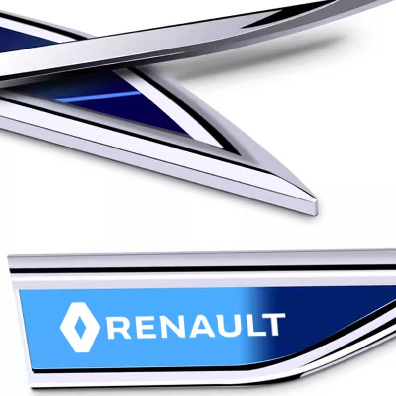 2 piece Car Body Protective Sticker Fender Side Blade V Badge For Renault RS Megane 2 3 4 Trafic Scenic 2 Clio Captur Twingo Q
