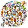 50 Cartoon Fun Animal Musical Instruments Graffiti Stickers Creative Easy To Tear Small Handle Children Diy Material Stickers
