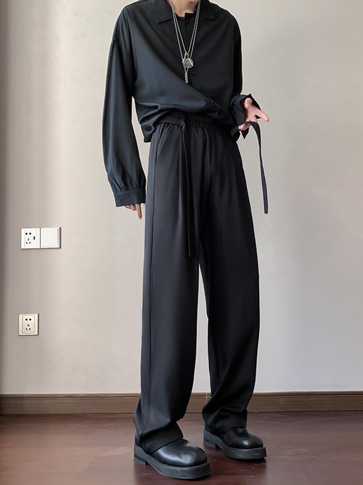 Brit Yuppie Tarzı İtalyan Drapeli Buz İpek İpli Pantolon