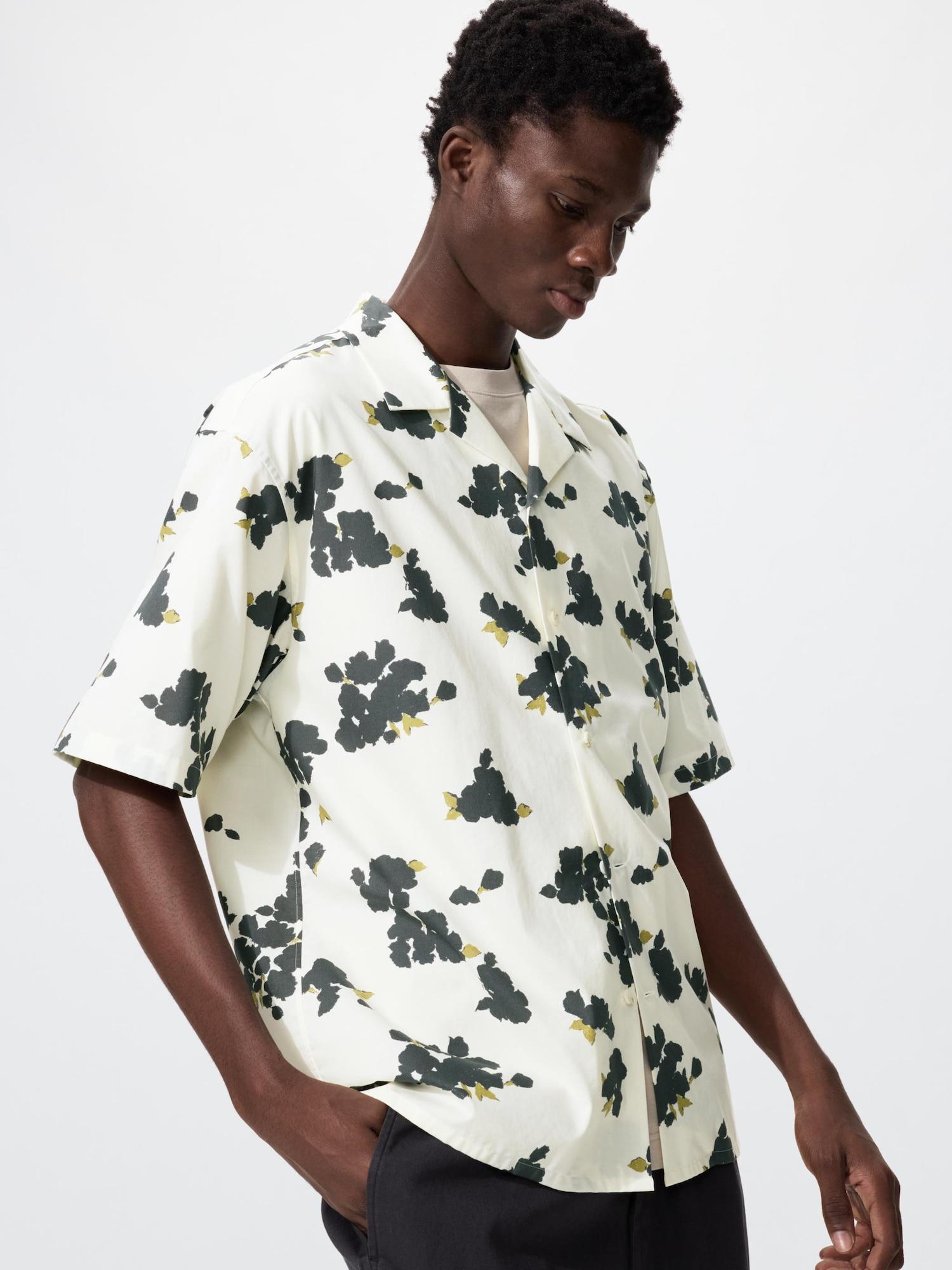 

Рубашка Uniqlo Japan с открытым воротником 01 OFF WHITE/XS