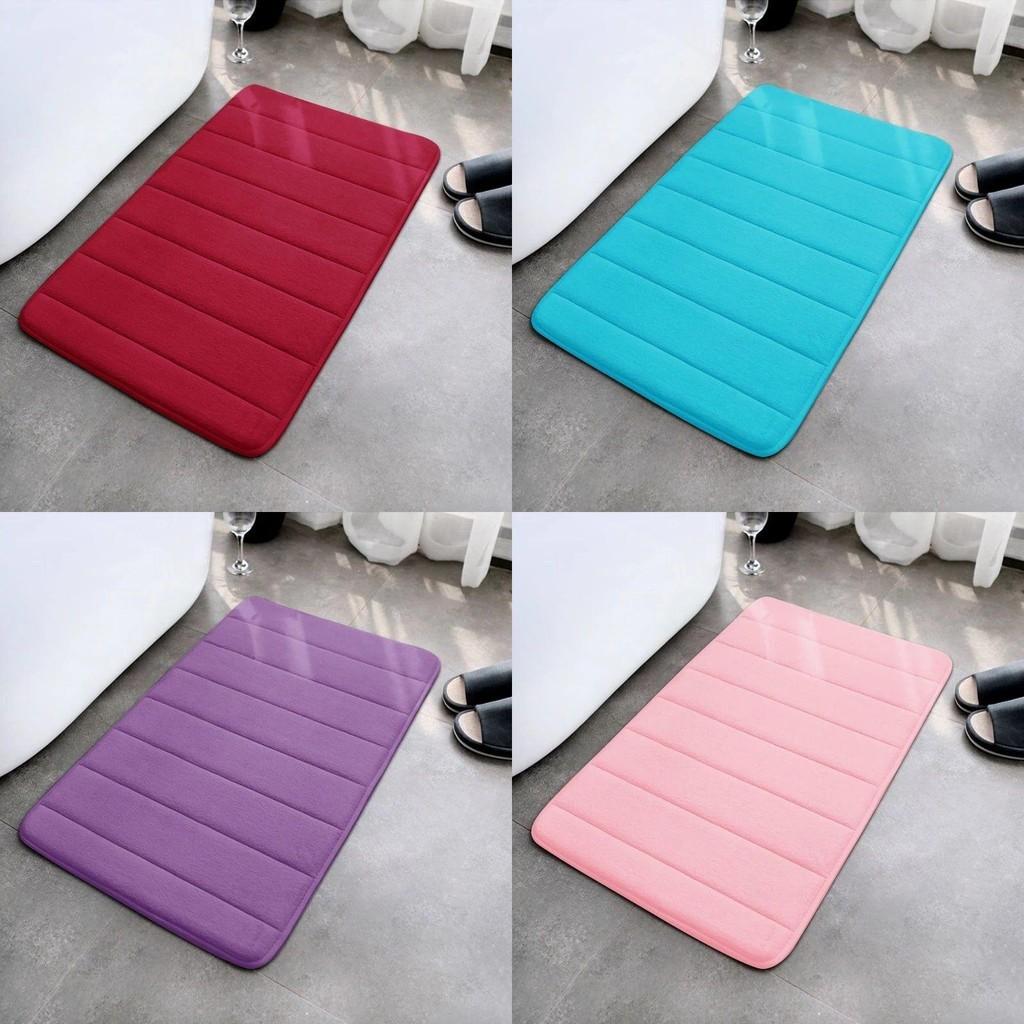 Ground Coral Fleece Mats Bathroom Rug Non Slip Dirt Resistant Floor Mat Toilet