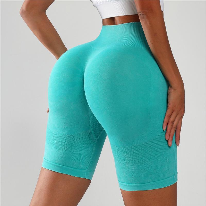 Frosted Seamless Yoga Pants: Women's Quick-Dry Butt-Lifting Sports Shorts & Three-Quarter Pilates Pants
