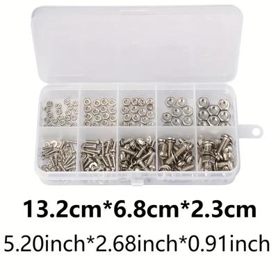 320pcs Stainless Steel SS304 Screw Kit M2 To M5 Metric Sizes Allen Screw Nut Bolt Assortment Kit Set Home Repair Tools