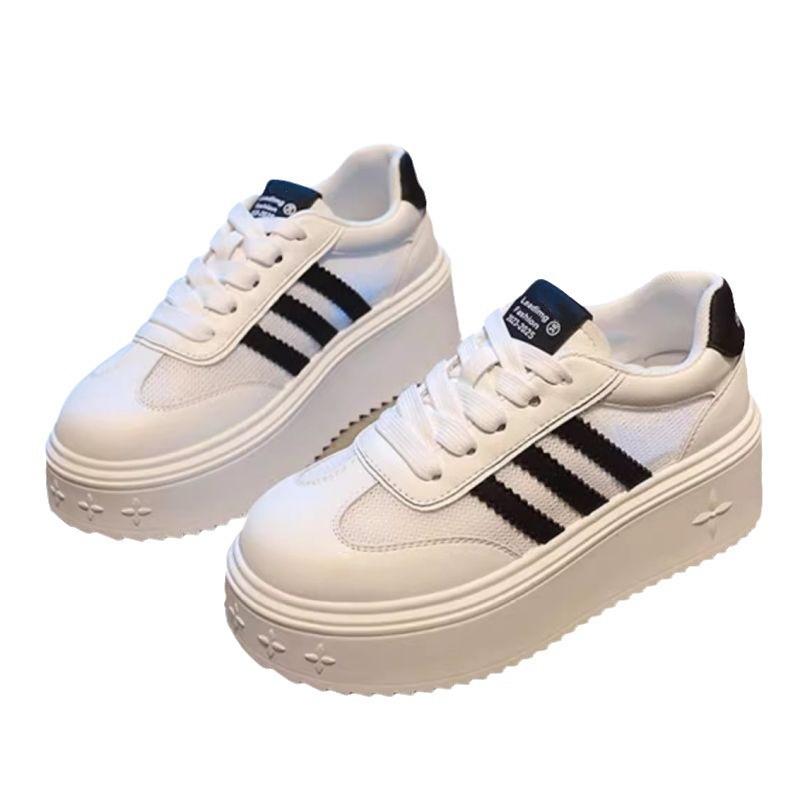 Little white shoes women's single network 2025 autumn new thick-soled versatile small man shows height 5CM casual shoes popular muffin shoes