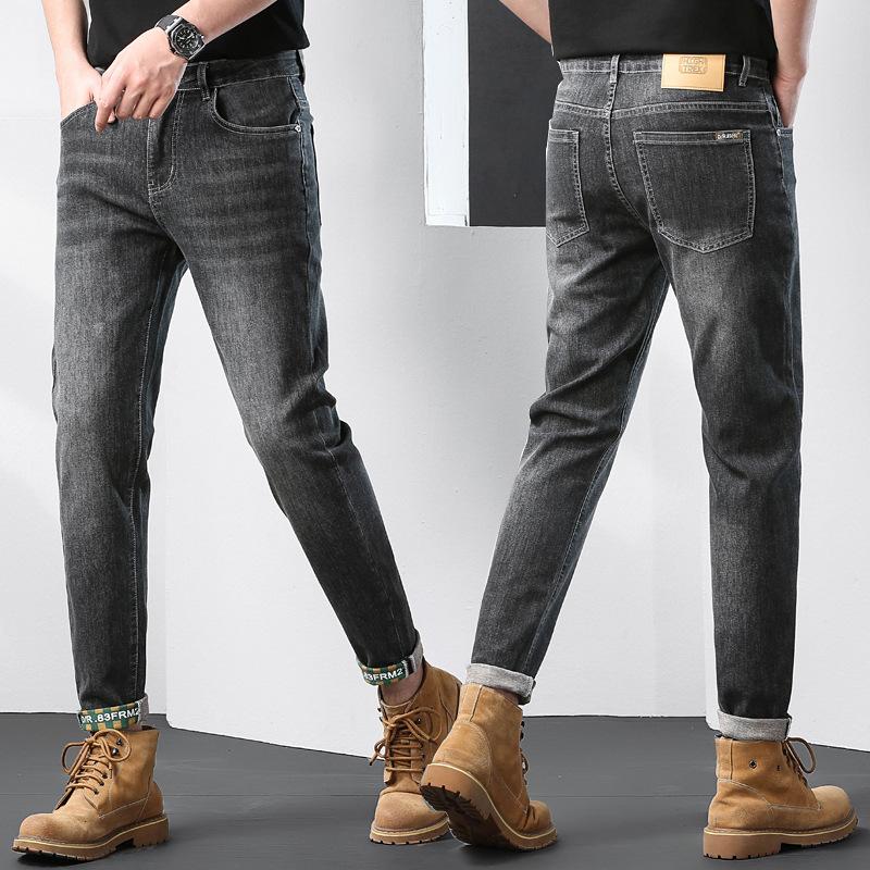 Jeans Men's Simple Spring/summer Men's Personalized Youth Pairing with Fashionable Casual Slim Fitting Men's Clothing