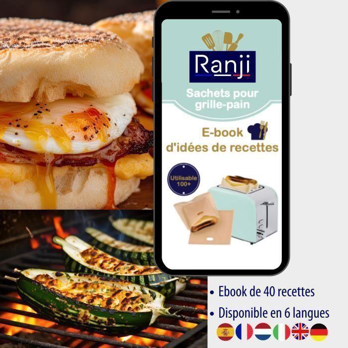 15 Sacs À Pain - RANJI® - Toaster Bag - Sacs À Grille-pain Réutilisables 100 Fois - Anti-adhésif - Température -24°C À 260°C