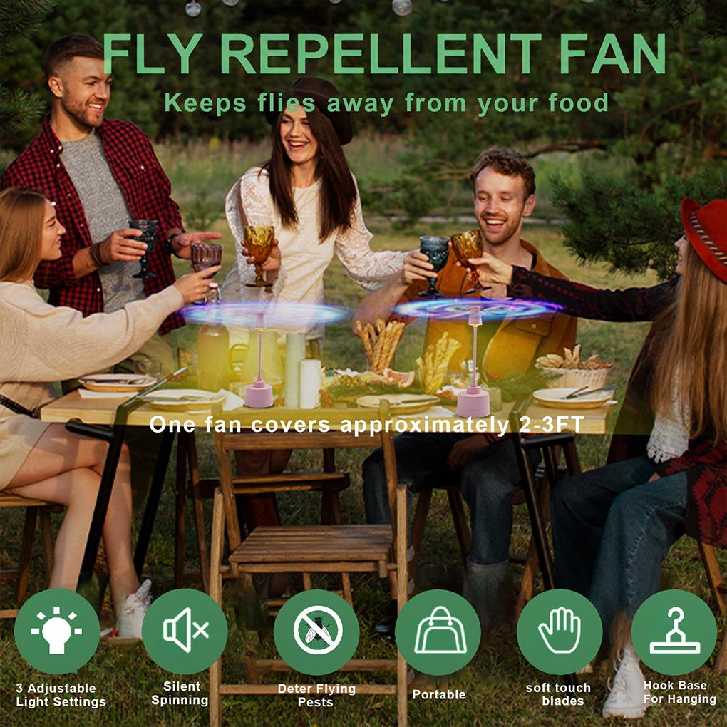 New Smart Electric Powered Indoor and Outdoor Diet Fly Repellent Fan Insect Fly Trap Fan Mosquito Repellentr Plastic Flying Fan