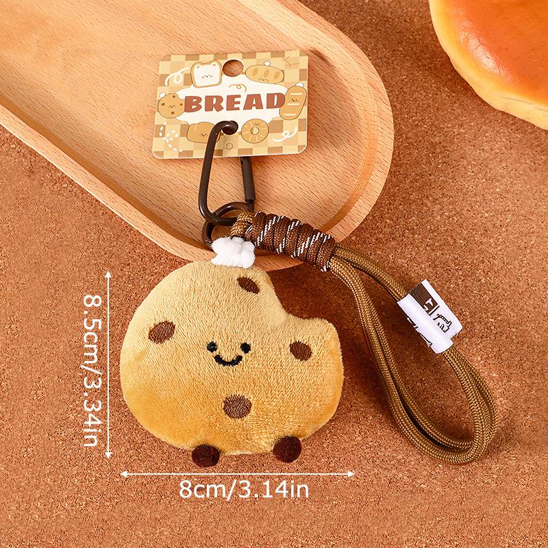 1PC Cute Backpacks Soft Decorative Bread Keychain Durable Sturdy Practical Plush Wallets Delicate Touch Gift