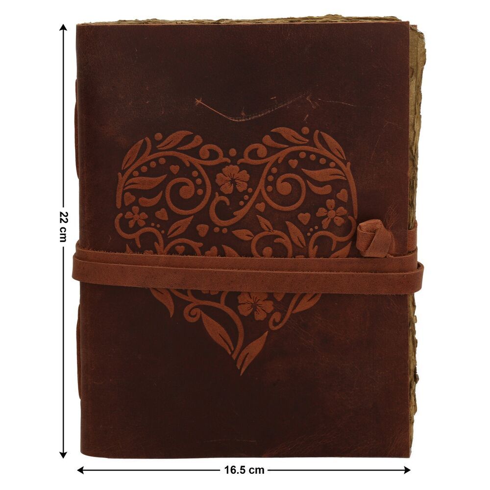 Vintage kožený deník kniha Shadow Grimoire Starožitné Deckle Paper Heart