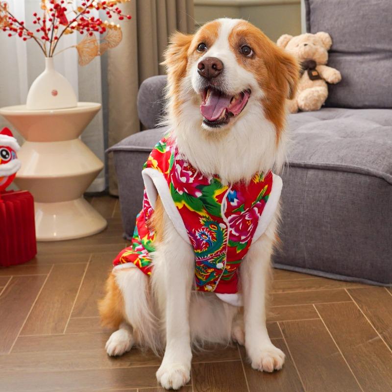 Big Flowered Jackets, New Year Gowns, Small, Medium and Large Dogs, Pet Dogs, Cats, French Bulldogs, Clothing and Supplies, Cat Clothing