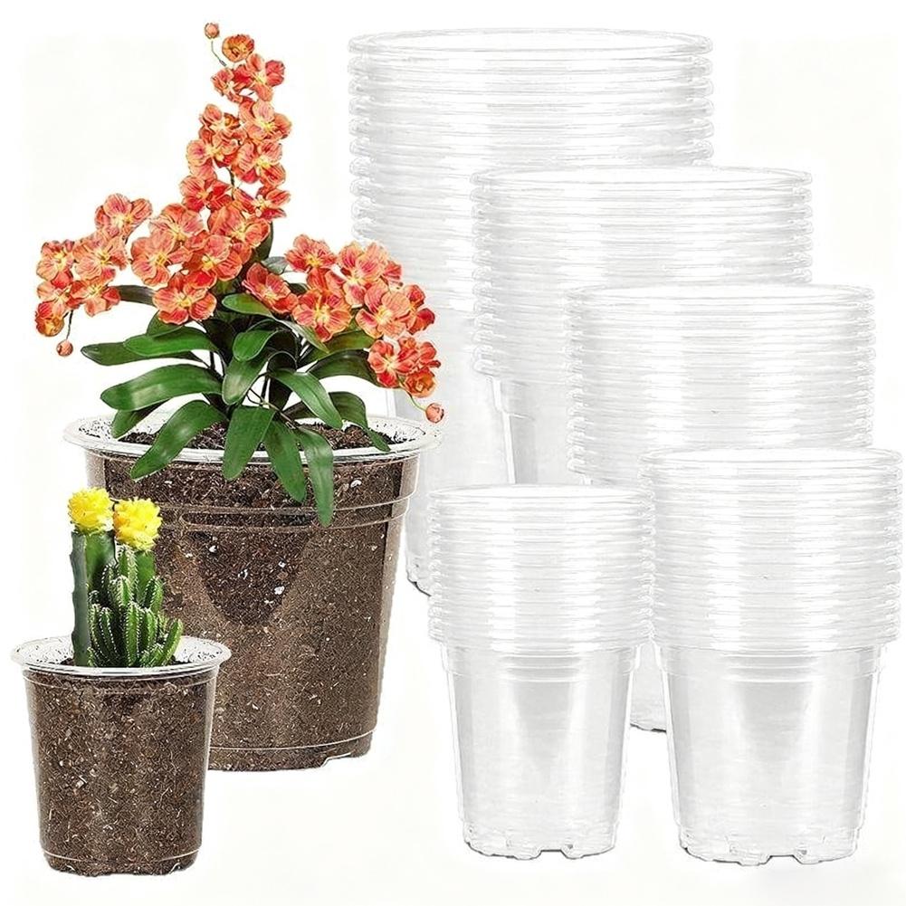 For Home Gardening Drainage Pots Clear Nursery Pots Indoor Planting 3.5 Inch Clear Plastic Nursery Pot Plastic