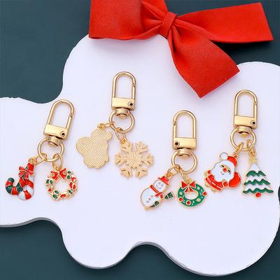 1PC And Tree Charms Xmas Bell Wallet Decorative Clip for Keys Bag Pendants Enamel Party Multiple Options Available
