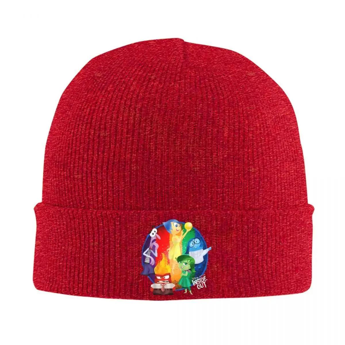 New Inside Out Colorful Circle Group Shot Knitted Hat Women Unisex Skullies Beanies Autumn Winter Hat Acrylic Cartoon Movie Wa