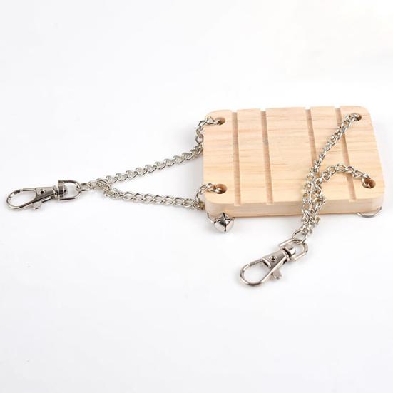 Small Pet Hamster Mice Squirrel Wooden Swing Playing Toy Cage Hanging Decor