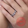 925er Echtsilber schlichtes und stilvolles Ring-Set besetzt mit blauen und weißen synthetischen Zirkonsteinen, Schmuck für Damen für Feiertage, Freizeit, Partys, ein Valentinstagsgeschenk