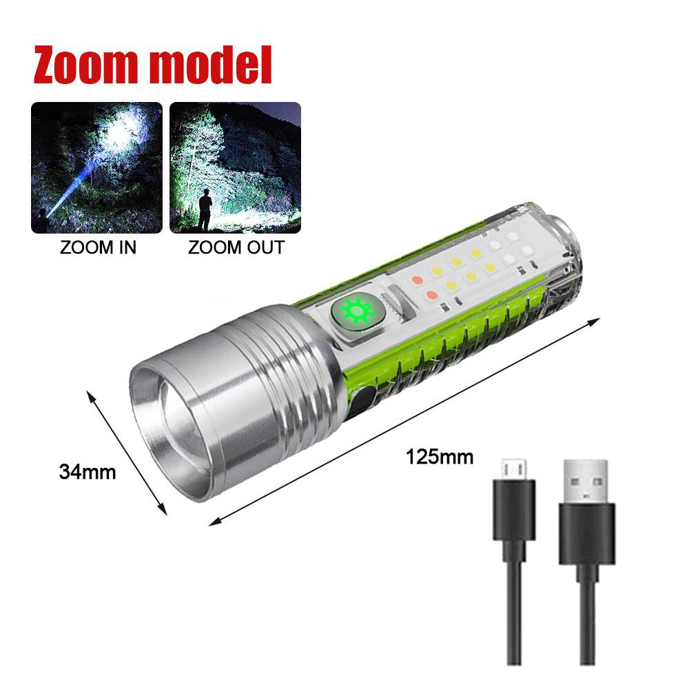 20W White LEP Flashlight,Red Blue Waring Light,UV Ultra Violet Torch,Zoomable,Fluorescent,Magnet Tail, Pen clip,Type-C Charge