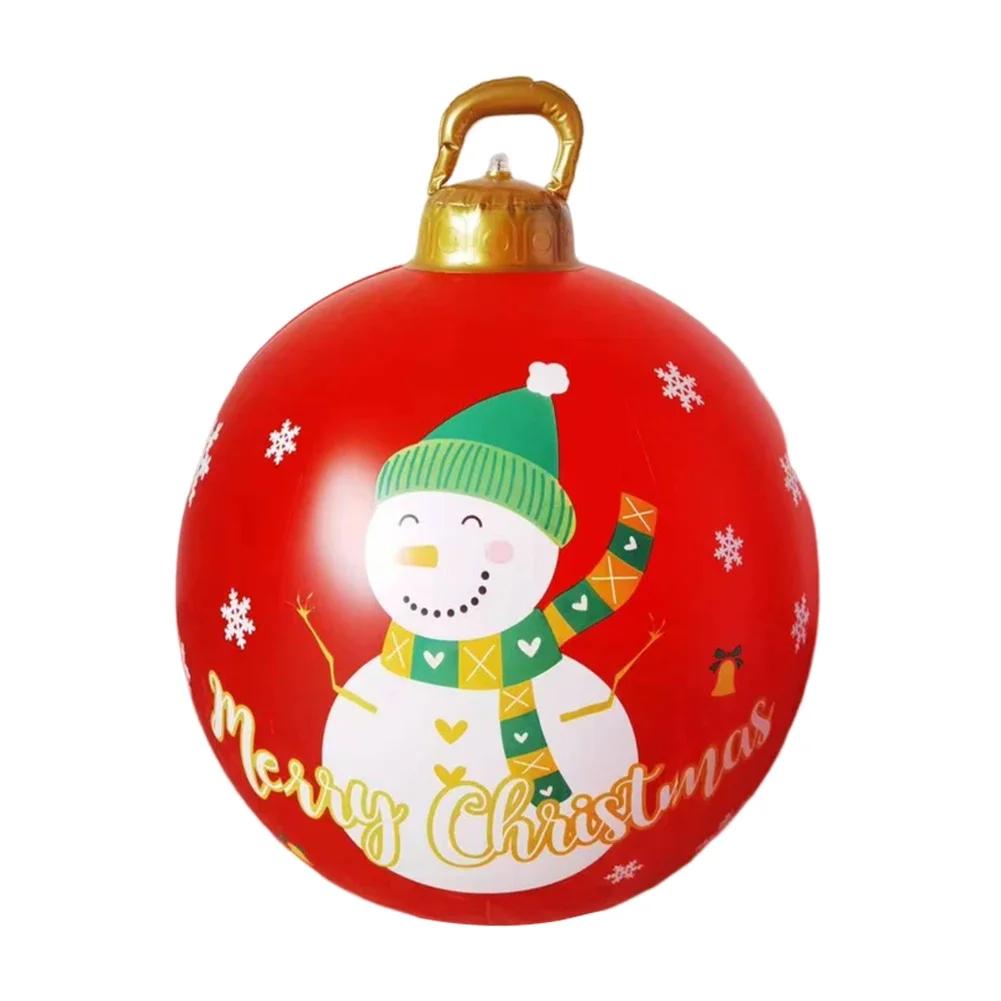 2025 Christmas 60cm Balls Decoration Outdoor Indoor Light Up LED Christmas Decoration Balloons Inflatable Toy Balls