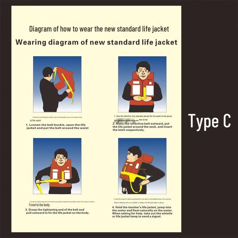 

Marine Life Vest Donning Instructions Sign 30x40cm