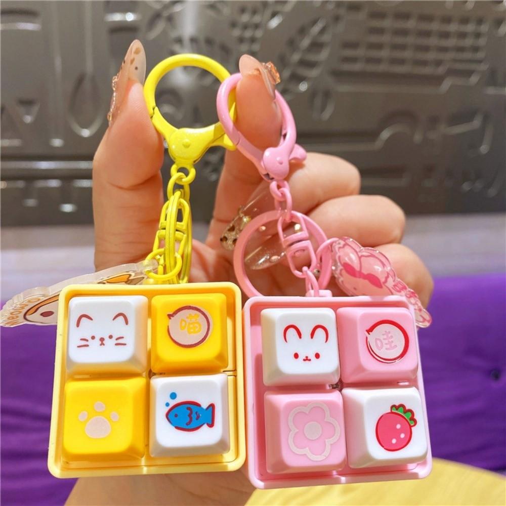 DIY Keyboard Stress Relief Keychain Cartoon Mechanical Keyboard Tester New Fidget Toys
