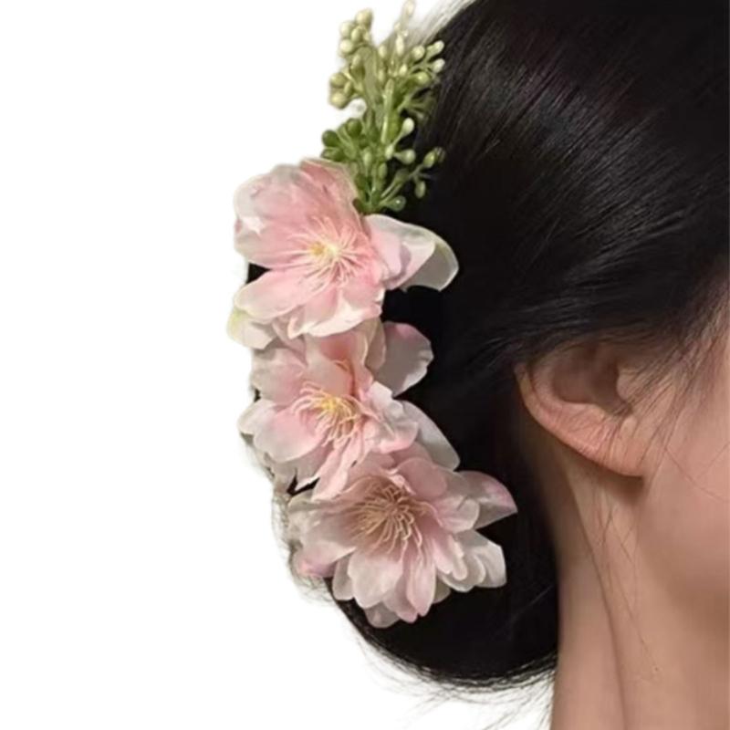 Elegant Blossom Hair Comb For Side Bun Updos Secure Grip Lightweight Plastic Hair Comb Women Accessories