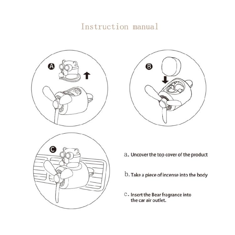 Automotive Air Outlet Flying Bear Piloting Freshener Holder Interior Trims