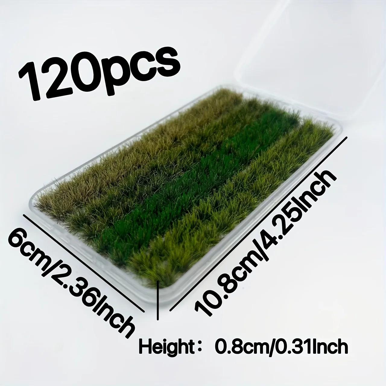 Static Grass Tufts 4 Colors 120 Tufts Self Adhesive For Miniature Wargame Diorama Scenery Train Model