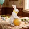 Resin Bunnies Figurine Easter Rabbit Statue Indoor Easter Decoration Modern Art Spring Home Decors,Bunnies Sculpture