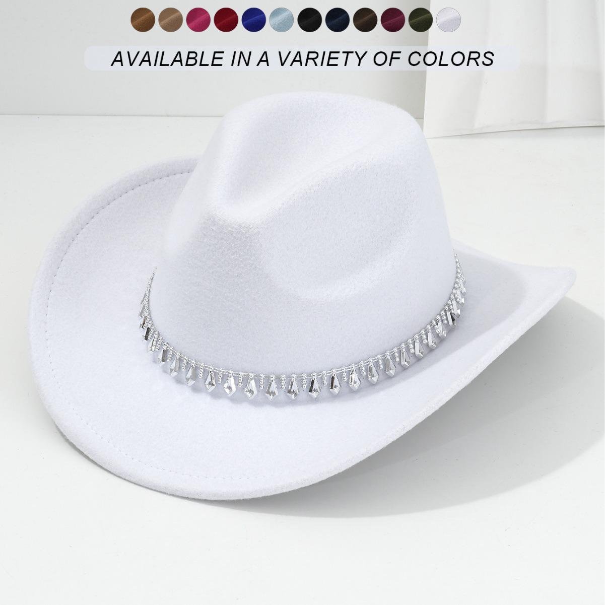 

Unisex Western Rhinestone Fedora with Sword Design M (56-58cm) вино красного