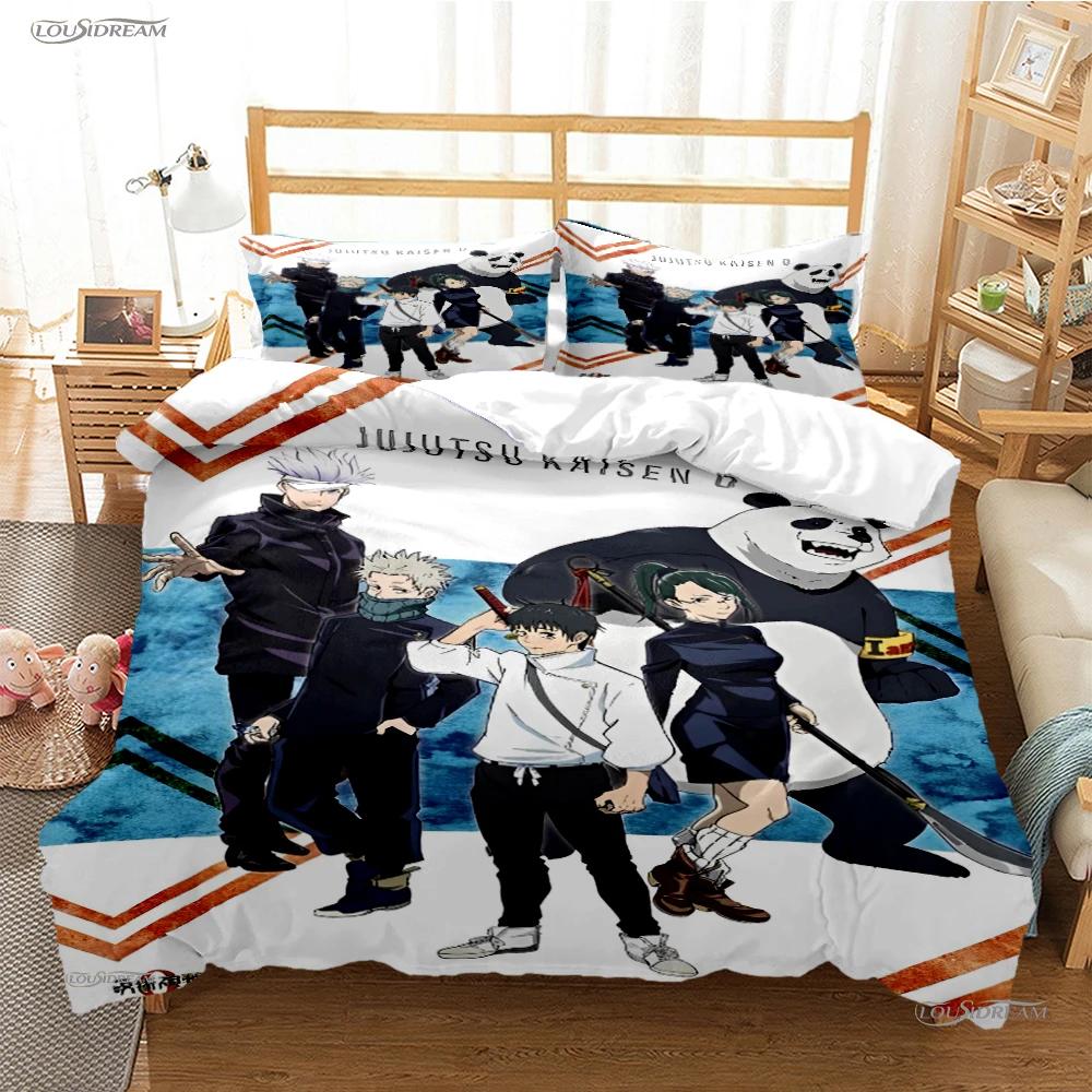 Cartoon Anime Jujutsu Kaisen Duvet Cover Comforter Bedding set Soft Quilt Cover and Pillowcas for Teens Single/Double/Queen/King