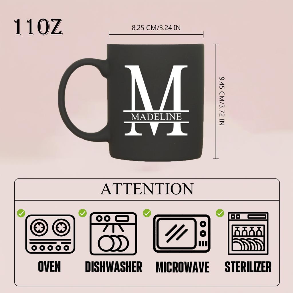 11oz Personalizowany Kubek do Mleka z Czarnym Napisem Dla Kawiarni, Ceramiczny Kubek do Kawy, Kubek do Picia, Filiżanka do Herbaty, Prezenty Świąteczne