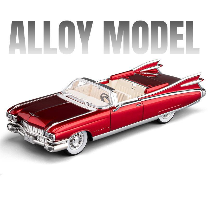 1/24 Eldorado Biarritz Series 62 Alloy Sports Car Model Diecast Metal Classic Retro Vehicles Car Model Sound Light Kids Toy Gift