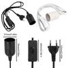 E27 Screw Lamp Holder 303 Switch Wire Plug for LED Lamp Socket AC 220V 50/60HZ Low Resistance Copper Core Wire with 1.8M Cable