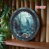 1pc Vintage Nautical Octopus Porthole Metal Wall Art Sign, Fantasy Underwater Ruins Aluminum Round Home Decor