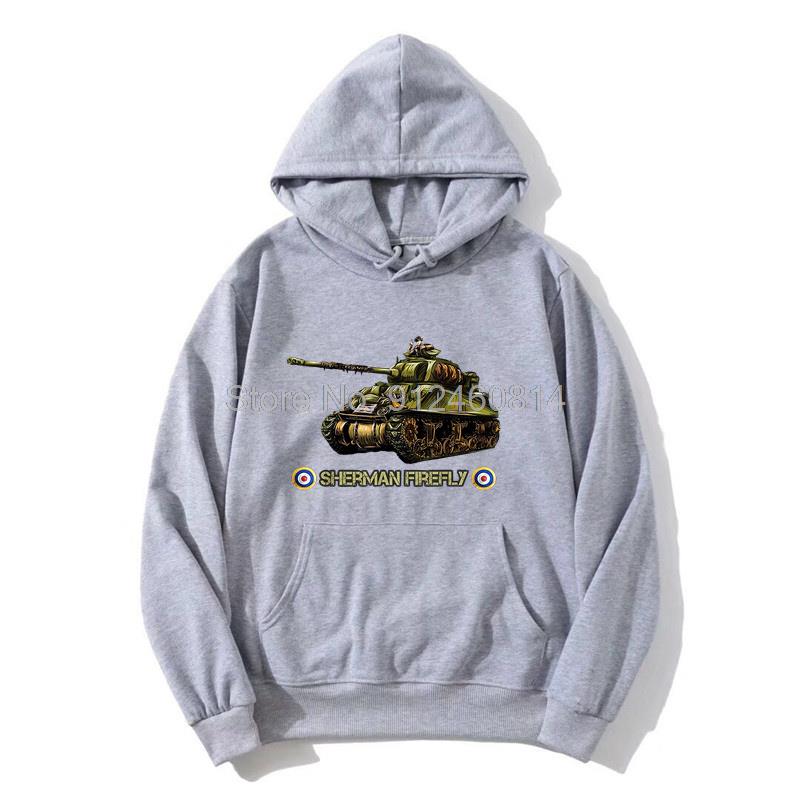 World War 2 British Army Tank Sherman Firefly Gift Hoodie Men Fleece Hoodies Hip Hop Hooded Sweatshirt Streetwear Harajuku