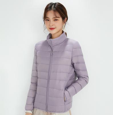 FASHIONnew Light and Thin Down Jacket Women's Short Stand-up Collar Slim 90 White Duck Down Women's Coat Clothes